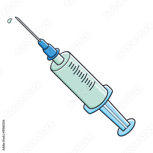 Medical syringe icon.