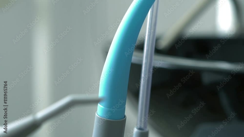 Close up of modern dental tools, tube. Slowly Close up of modern dental tools, tube. Slowly