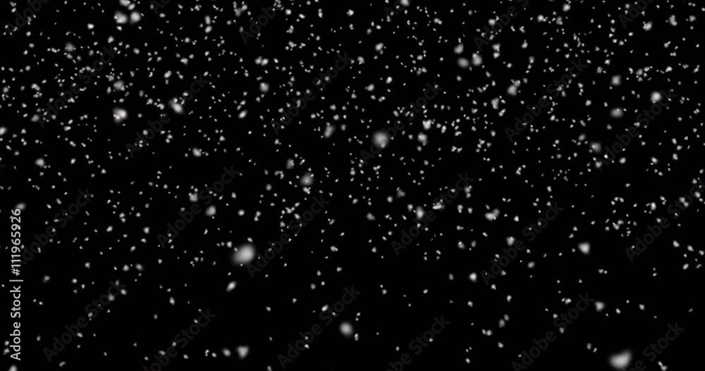 Realistic snowfall with fast speed  isolated on the black background. Seamless loop animation 4K prores  4k Footage