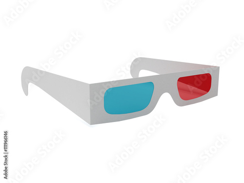 anaglyph glasses.3D . 3d renderi