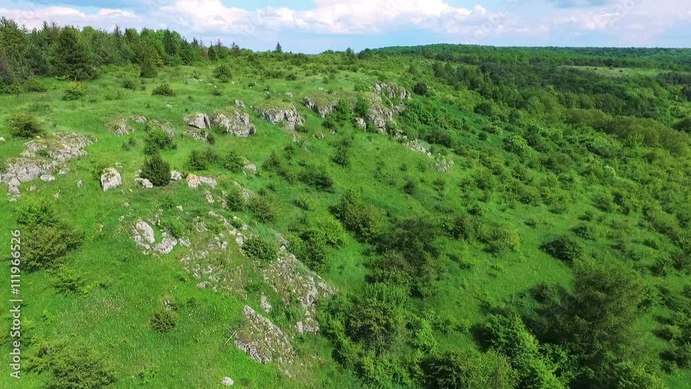 Aerial view of green hill landscape Aerial view of green hill landscape