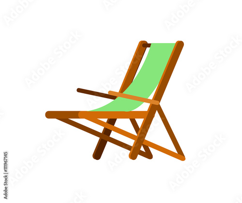 wooden beach chaise longue