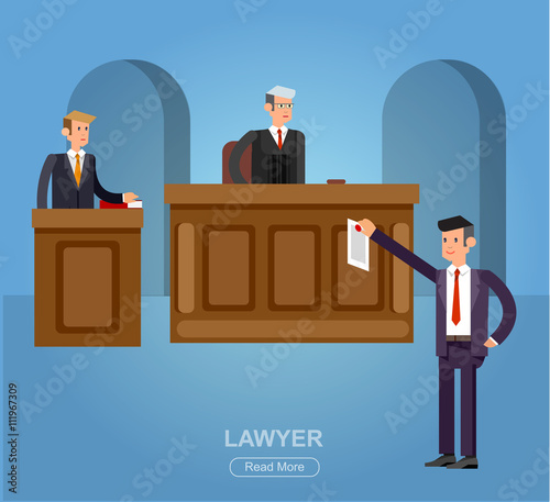 Law horizontal banner set with judical system elements isolated vector illustration