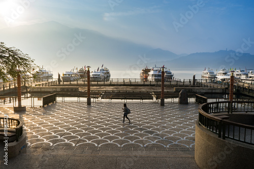 Morning scene of tourist at Shuishe pier photo