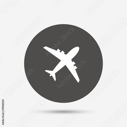 Airplane sign. Plane symbol. Travel icon.