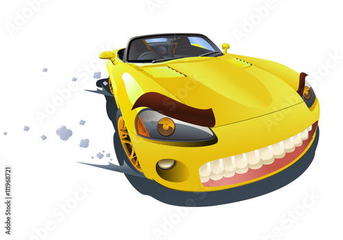 yellow sport car drifting