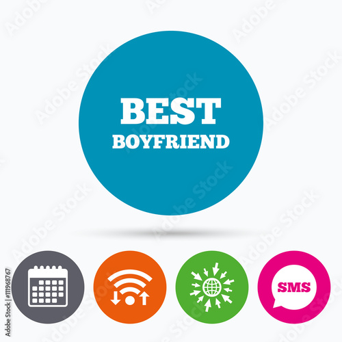 Best boyfriend sign icon. Award symbol.