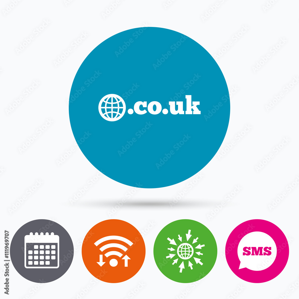 Domain CO.UK sign icon. UK internet subdomain Domain CO.UK sign icon. UK internet subdomain