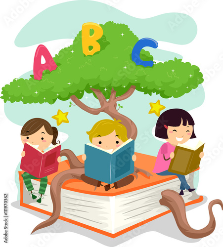 Stickman Kids Read Tree Book