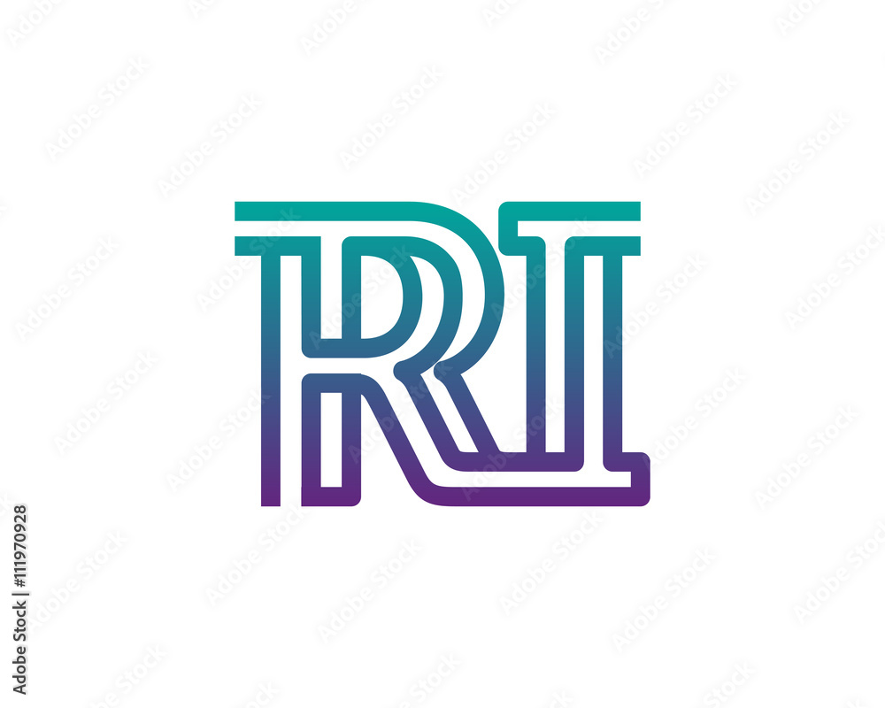 RI lines letter logo RI lines letter logo
