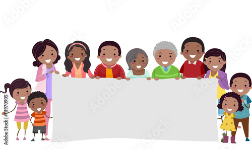 Stickman Family Black Banner