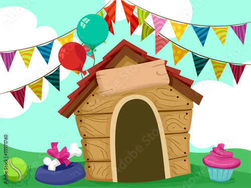 Dog House Party Sign Board
