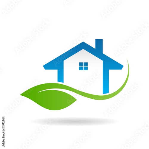 Eco friendly house logo. Vector graphic design