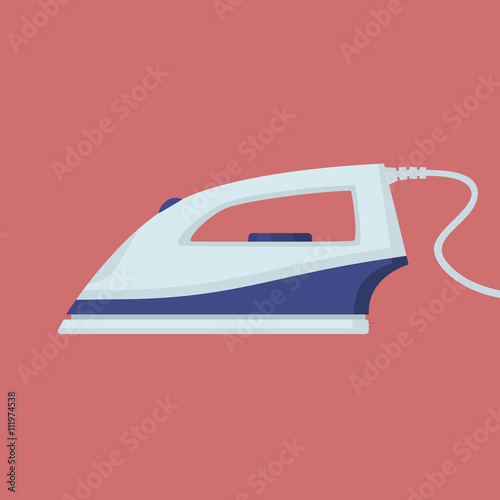Electric iron icon. Electrical appliance. Household appliance. Simple, flat style. Graphic vector illustration.