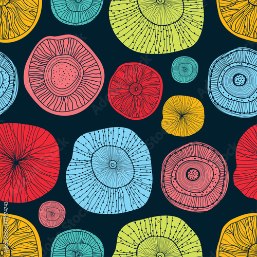 Cute seamless pattern, wallpaper, vector. Flowers motifs.