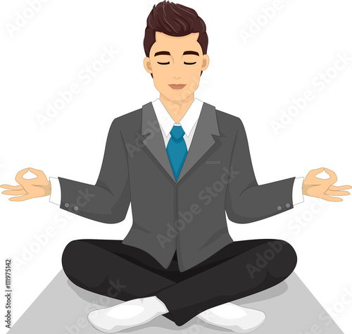 Man Businessman Yoga