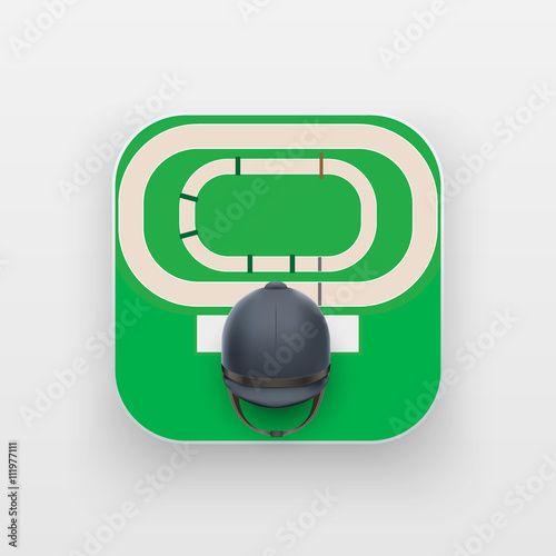 Square icon of horse hippodrome sport