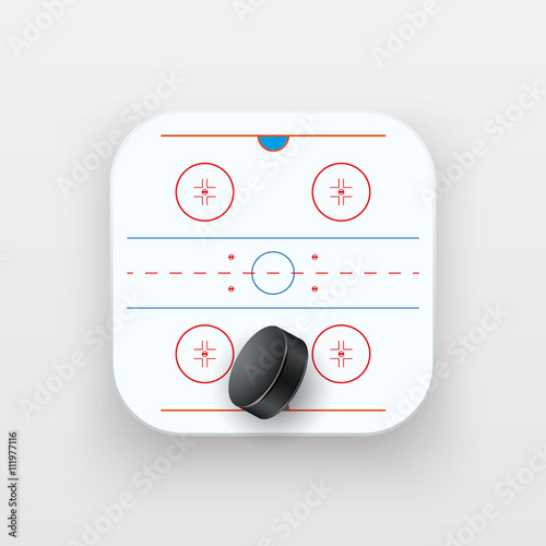 Square icon of ice hockey sport