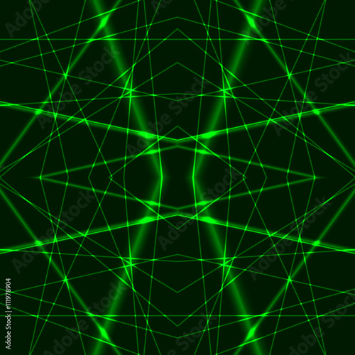 Green Laser Beams Seamless Background
