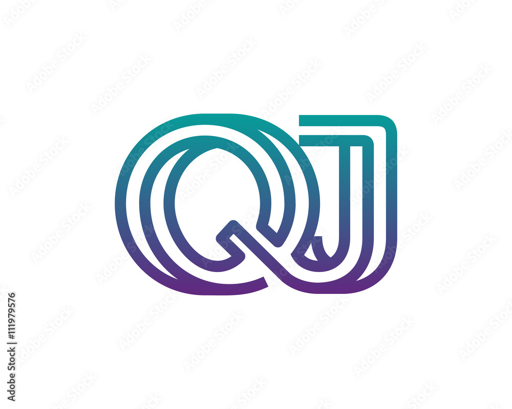 QJ lines letter logo QJ lines letter logo