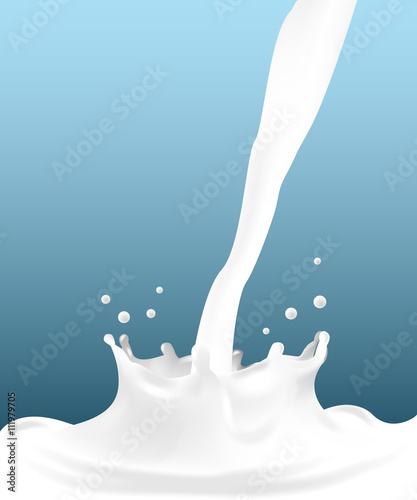 Milk splash on blue