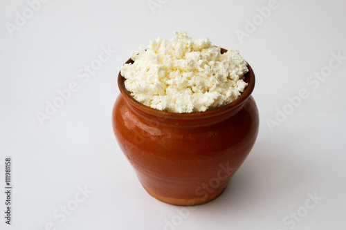 cottage cheese in a pot