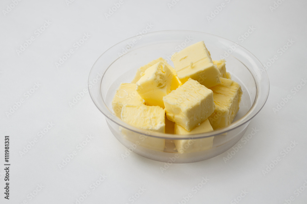 butter on a transparent plate butter on a transparent plate