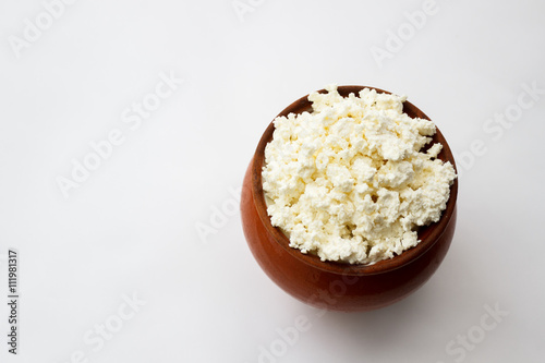 cottage cheese in a pot