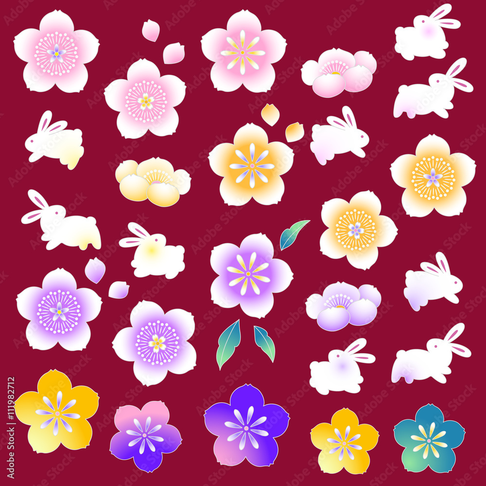 日本的な桜柄 日本的な桜柄