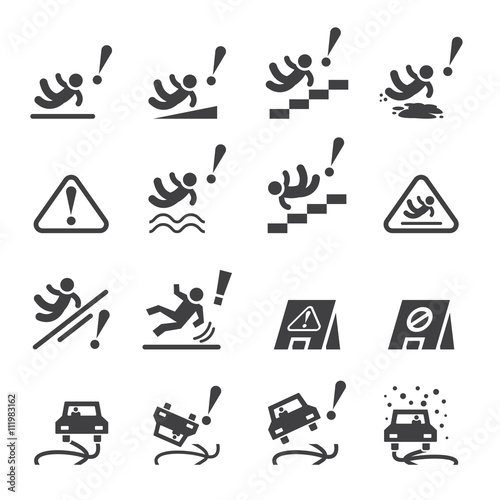 slippery icons set