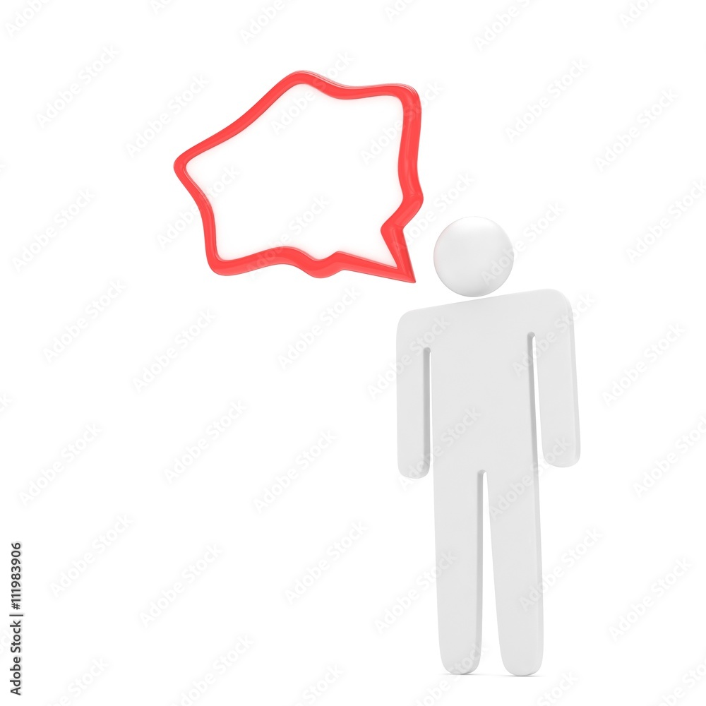 3d man with talk bubbles isolated over a white background. 3d rendering. 3d man with talk bubbles isolated over a white background. 3d rendering.