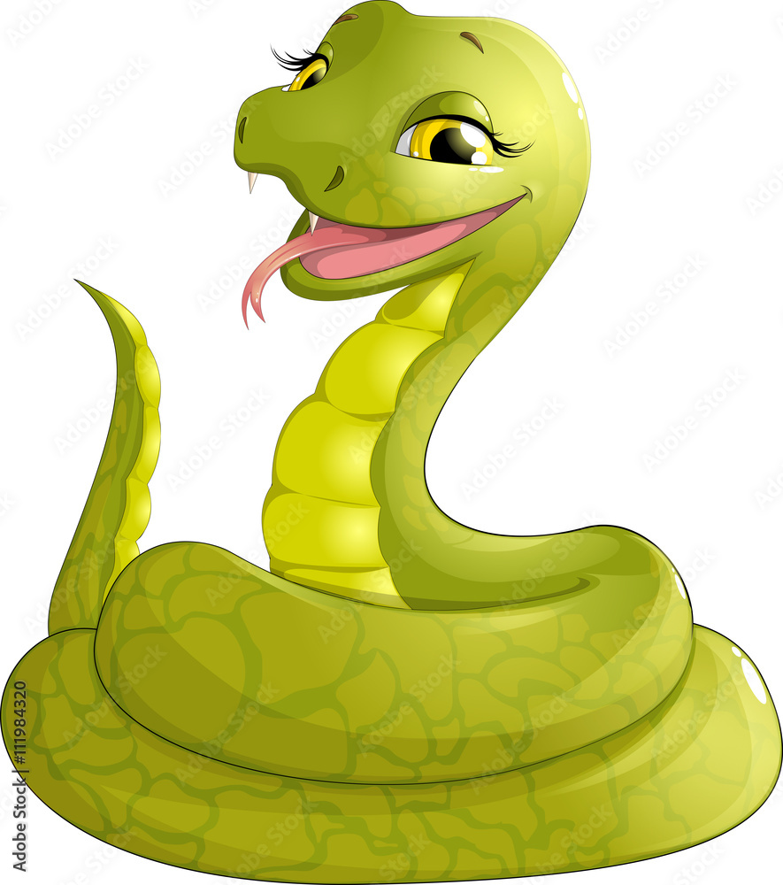 Fototapeta premium sly serpent smiling