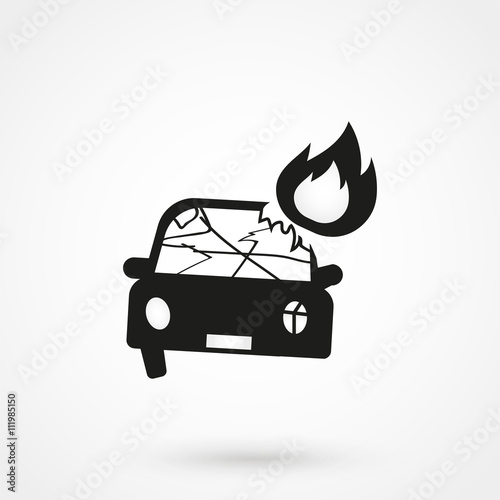 car crash icon photo