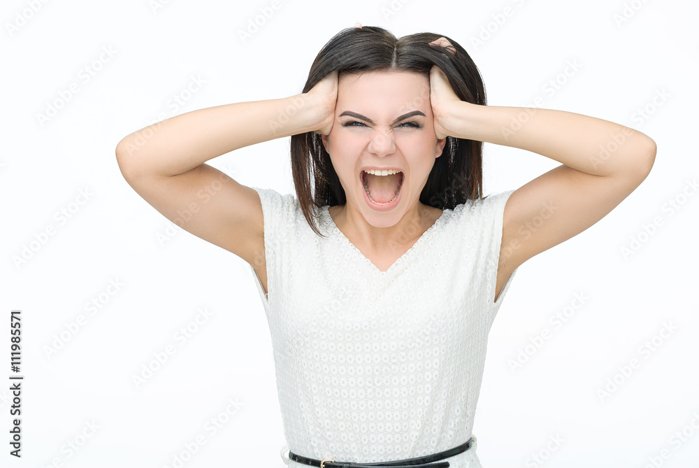 Screaming young woman Screaming young woman