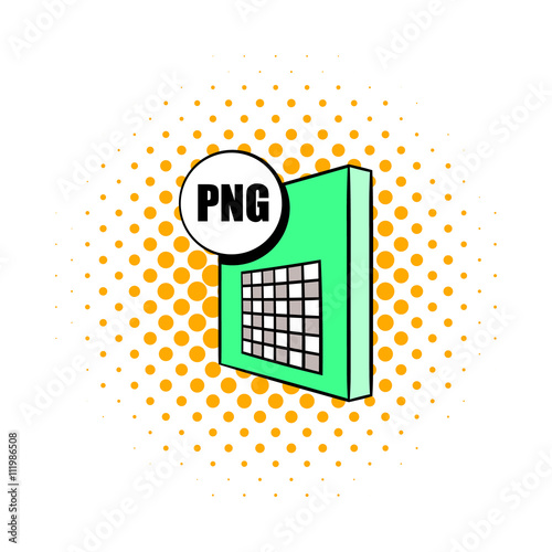 PNG file icon in comics style