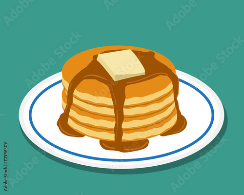 Pan cake in flat style, isolated vector