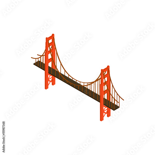 Brooklyn bridge icon, isometric 3d style