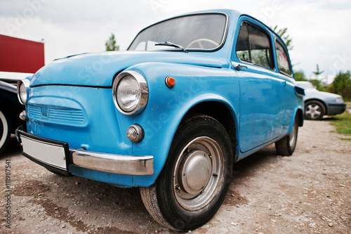 Blue retro classic car