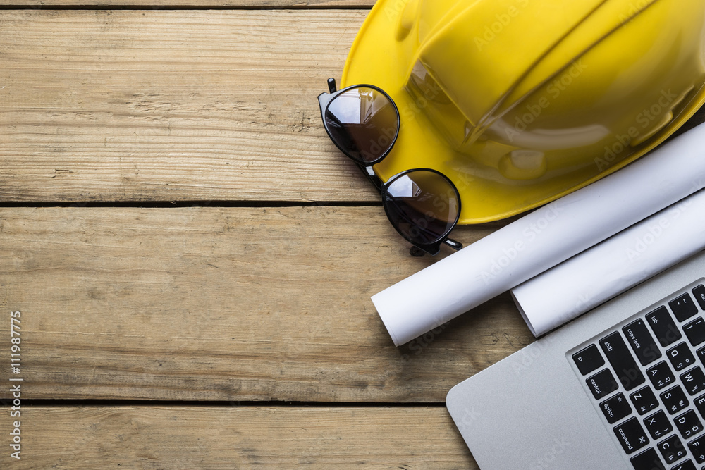 Fototapeta premium engineer desk background ,project ideas concept