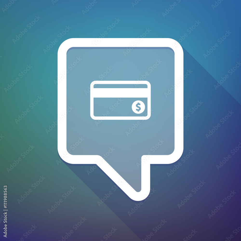 Long shadow tooltip icon on a gradient background with a datap Long shadow tooltip icon on a gradient background with a datap