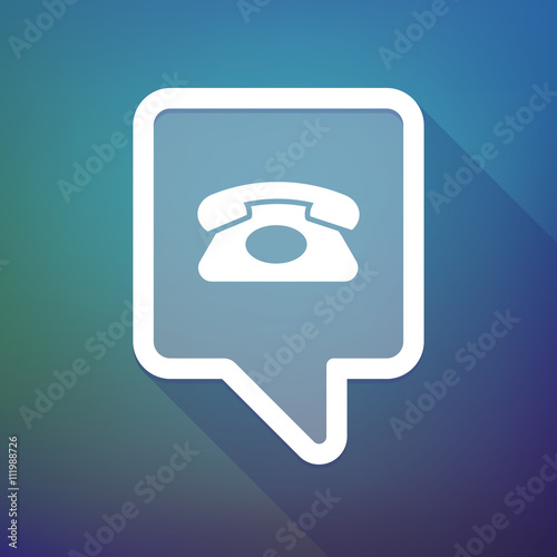 Long shadow tooltip icon on a gradient background  with  a retro