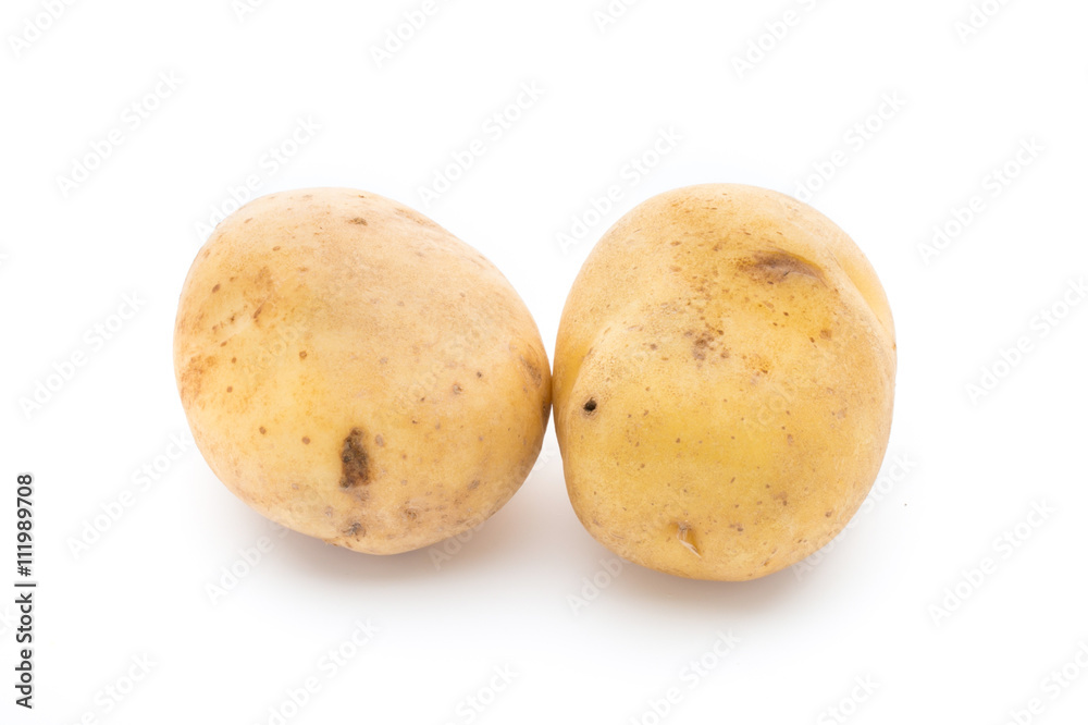 New potato isolated on white background. New potato isolated on white background.