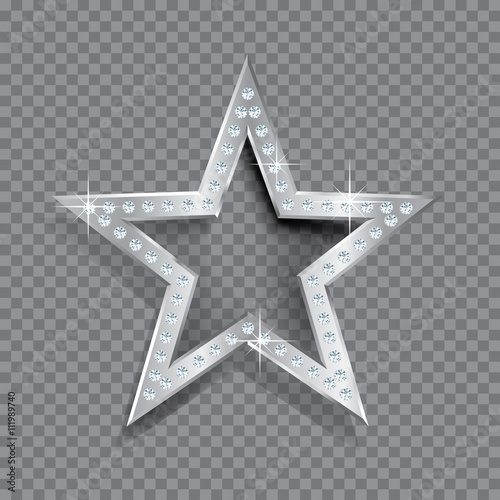transparent silver star