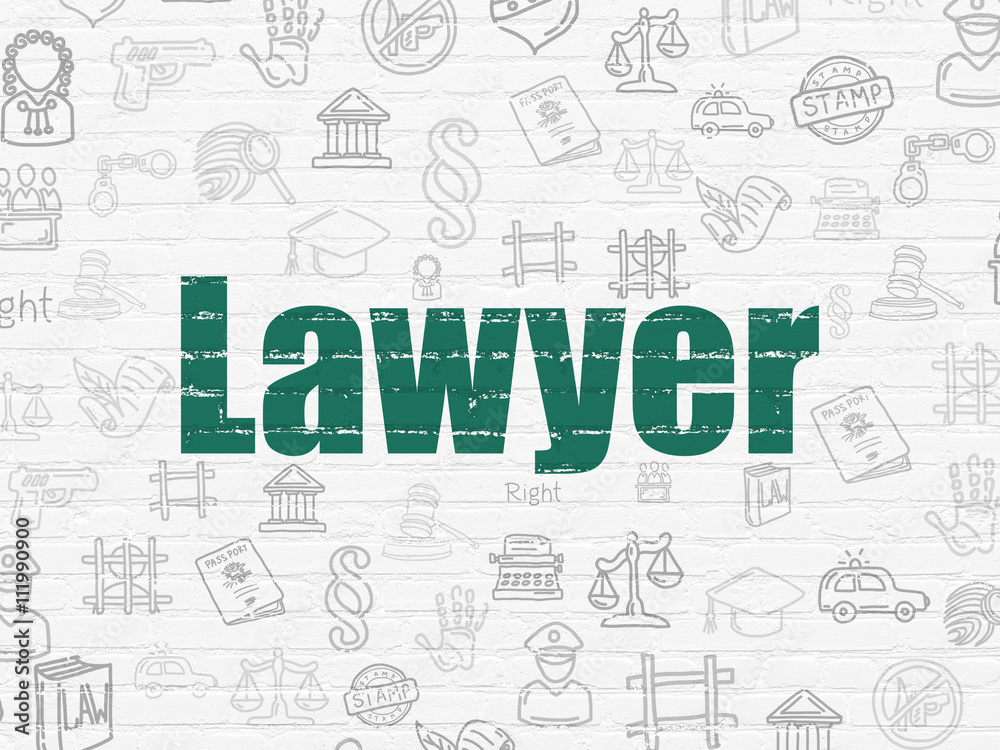 Law concept: Lawyer on wall background