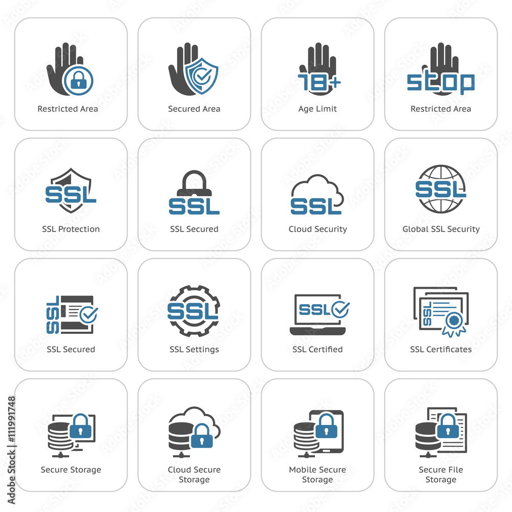 Flat Design Security and Protection Icons Set. Flat Design Security and Protection Icons Set.