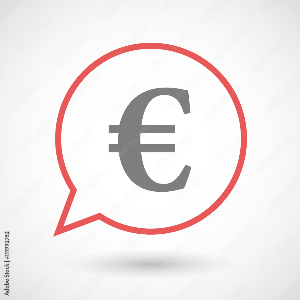 Obraz premium Isolated line art comic balloon with an euro sign