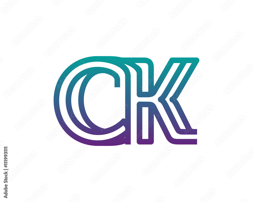 CK lines letter logo CK lines letter logo