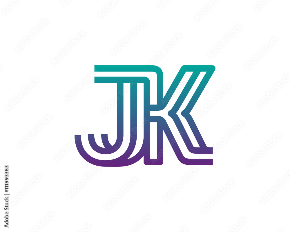 JK lines letter logo JK lines letter logo