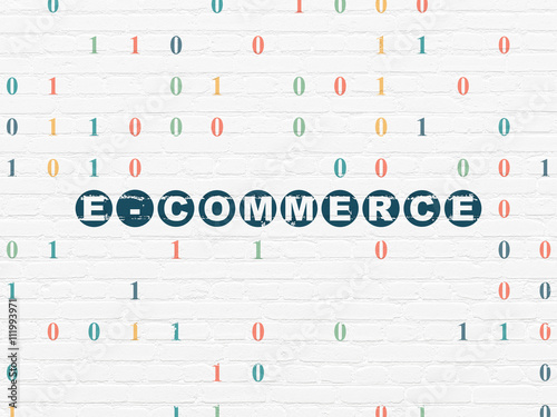 Business concept: E-commerce on wall background