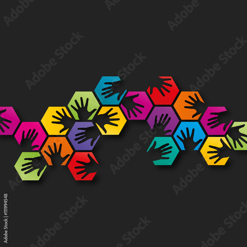 collection mains colorés-vecteur concept
